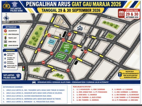 Ada Festival Gau’ Maraja, Satlantas Polres Bone Siapkan Rekayasa Lalu Lintas