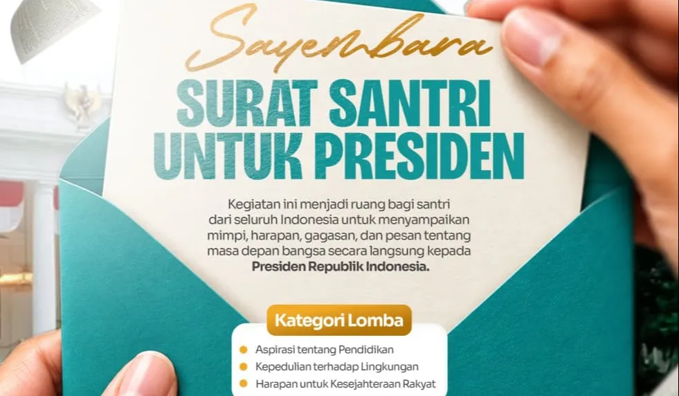 Ada Sayembara “Surat Santri untuk Presiden”, Pendaftaran Dibuka Hingga 2 Oktober 2026