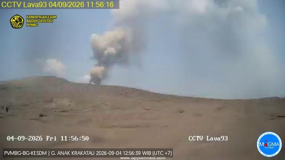 : Aktivitas Gunung Anak Krakatau, Jumat (4/9/2026)/ (Dok. magma.esdm.go.id)