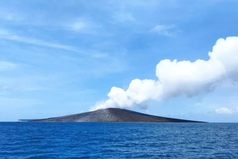 : Ilustrasi Gunung Anak Krakatau di Selat Sunda. (ANTARA/HO- Badan Geologi Kementerian ESDM)