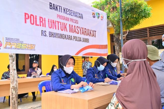 Bakti Kesehatan Presisi Polri, Polda Jambi Hadirkan Layanan Kesehatan Gratis bagi Warga Kasang Pudak