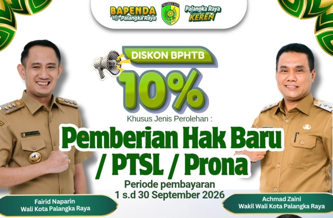 : Sambut Hari Pelanggan Nasional 2026, Pemkot Palangka Raya berikan pengurangan Bea Perolehan Hak atas Tanah dan Bangunan (BPHTB) 10 persen. - Foto: Mc.Palangka Raya