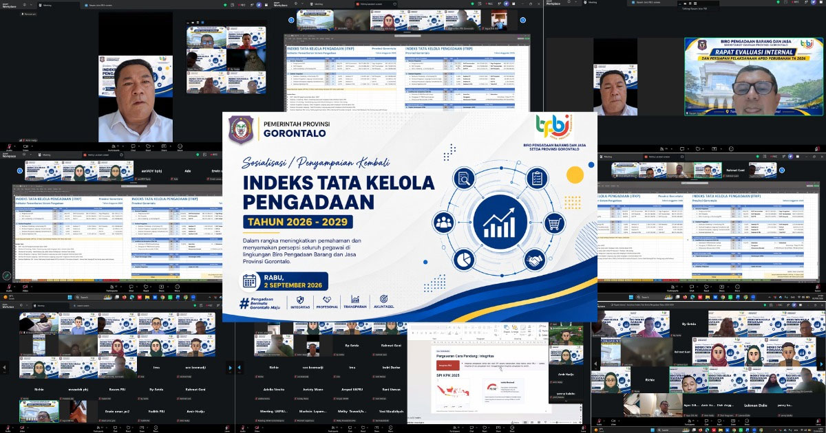 : Rapat sosialisasi indeks tata kelola pengadaan (ITKP) tahun 2026–2029. (tangkapan layar)