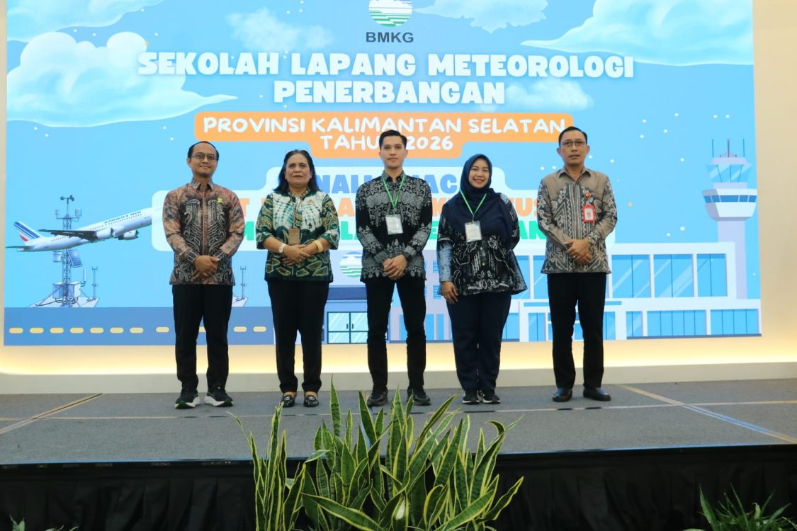 : Momen peresmian Sekolah Lapang Meteorologi Penerbangan (SLMP) Kalimantan Selatan 2026. Foto: Mc.Banjarbaru. - Foto: Mc.Banjarbaru