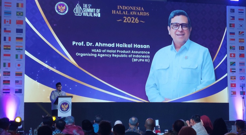 : Kepala BPJPH Ahmad Haikal Hasan penutupan The 5th Summit of Halal 20 (H20) 2026 di Jakarta, Minggu (20/9/2026)./Foto Wandi/InfoPublik