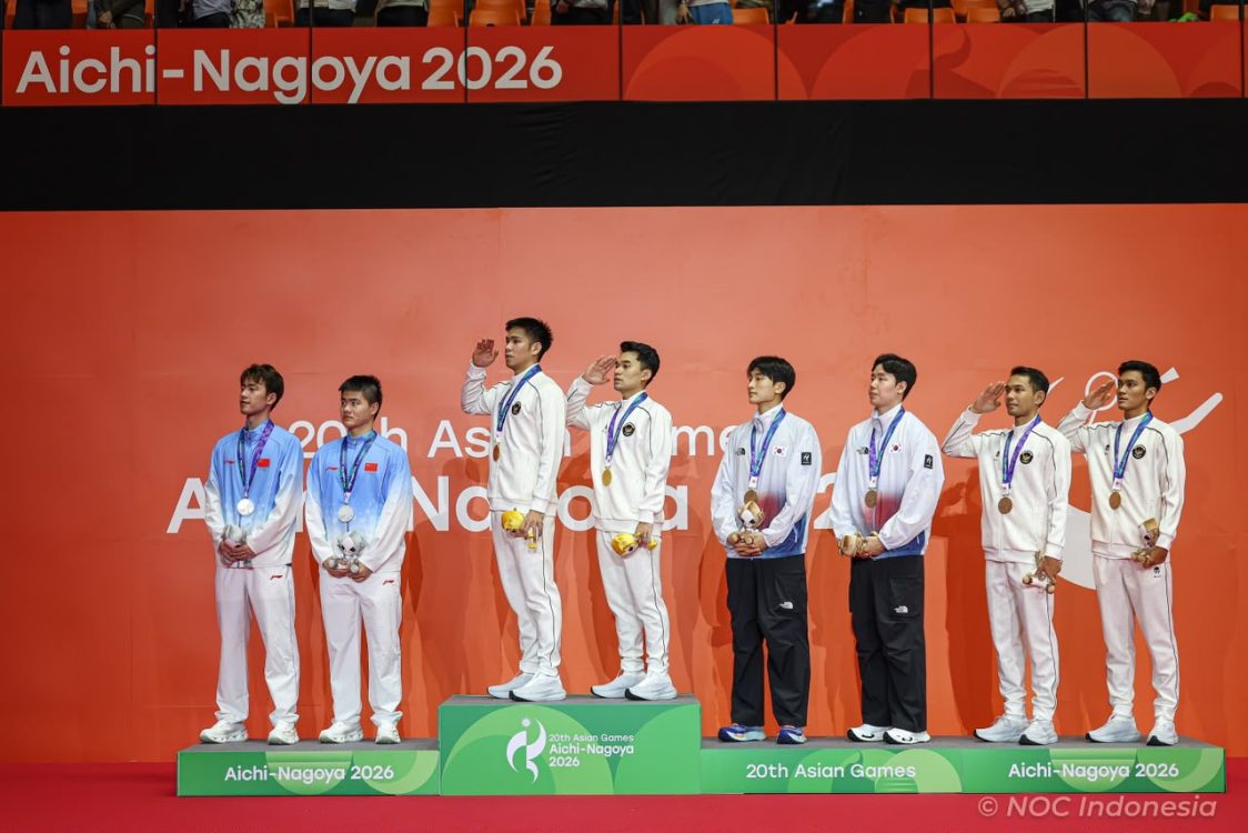 : Medali emas bulu tangkis Asian Games Aichi-Nagoya 2026 diraih dari nomor beregu putra serta ganda putra melalui Leo Rolly Carnando/Daniel Marthin. Sementara itu, Amri Syahnawi/Nita Violina Marwah menyumbangkan medali perak dari nomor ganda campuran. (Dok. NOC)