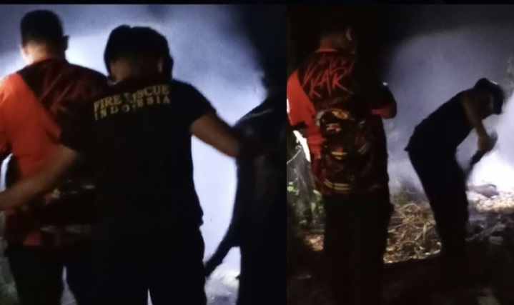 : Petugas Dinas Pemadam Kebakaran (Damkar) Kota Ternate melakukan pemadaman api pada Minggu (20/9/2026)/ (Dinas Damkar Ternate)