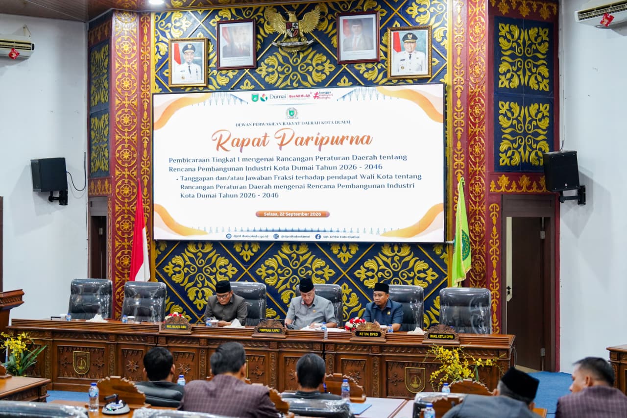 : Dewan Perwakilan Rakyat Daerah (DPRD) Kota Dumai menggelar Rapat Paripurna. (foto: MC Dumai)