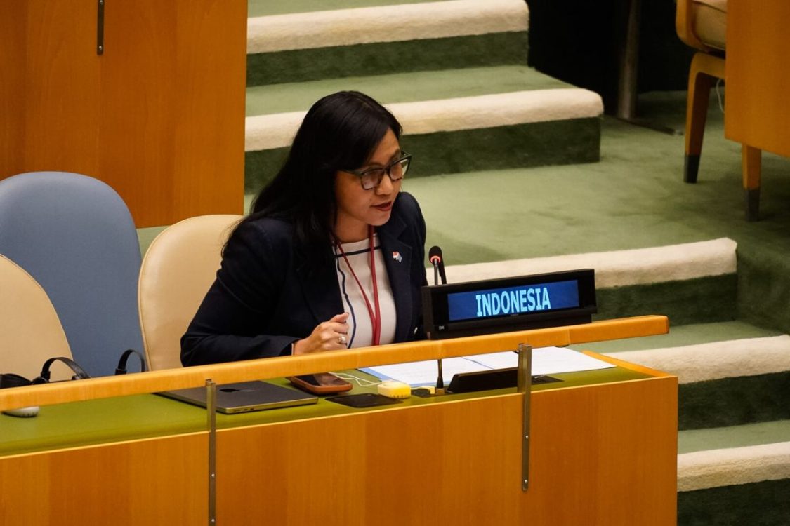: Indonesia menggunakan hak jawab dalam Debat Umum Sidang Majelis Umum (SMU) ke-81 PBB untuk menanggapi pernyataan mengenai situasi di Papua oleh perwakilan Kepulauan Solomon dan Vanuatu di New York, Amerika Serikat, Senin (28/9/2026). Indonesia menegaskan setiap dugaan pelanggaran hak asasi manusia yang kredibel ditanggapi secara serius melalui lembaga nasional dan mekanisme hukum, termasuk Komnas HAM yang independen. (Foto: ANTARA/HO-Kemlu RI/aa)