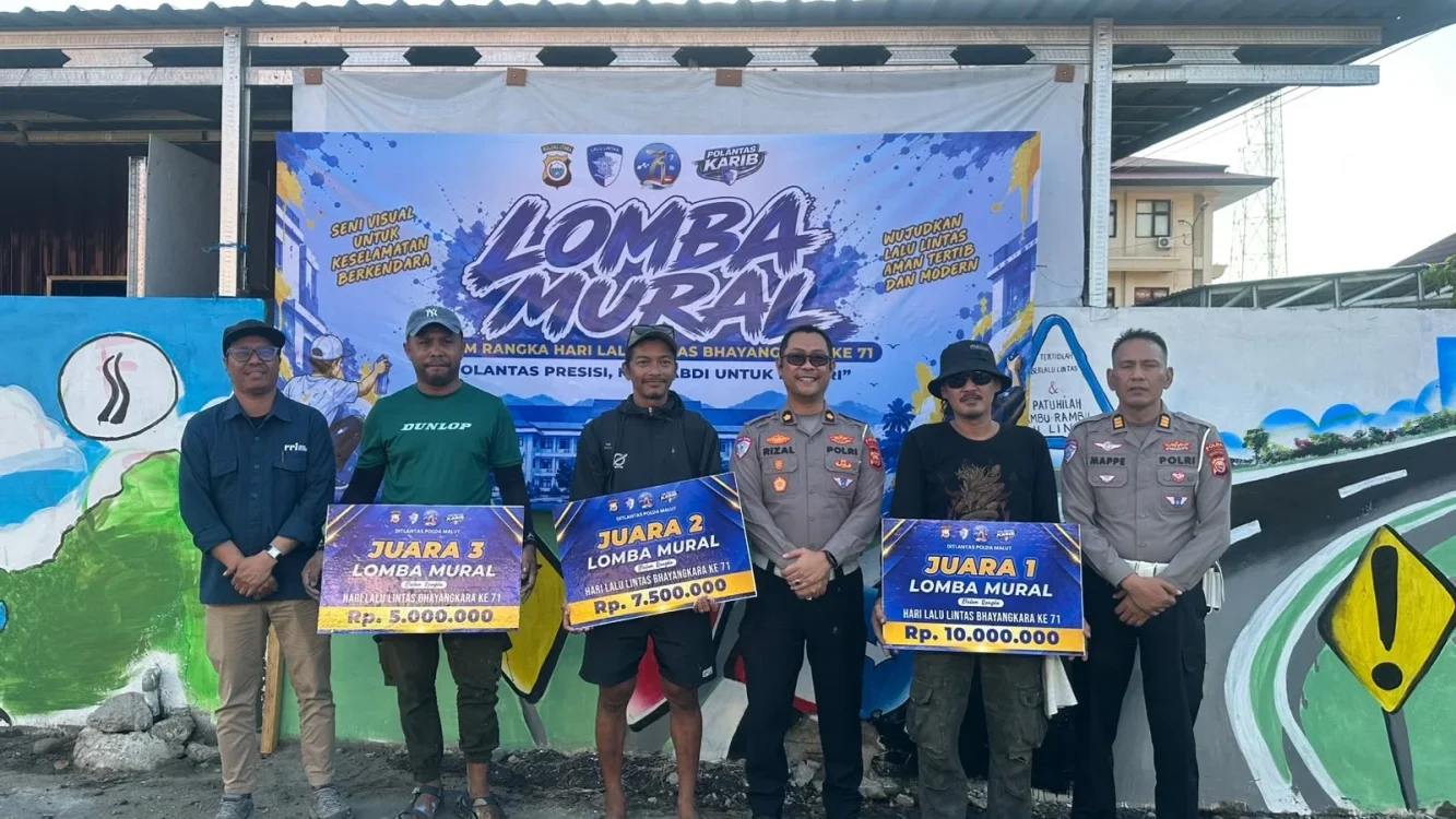 Jelang HUT ke-71 Lalu Lintas Bhayangkara, Ditlantas Polda Malut Gelar Lomba Mural