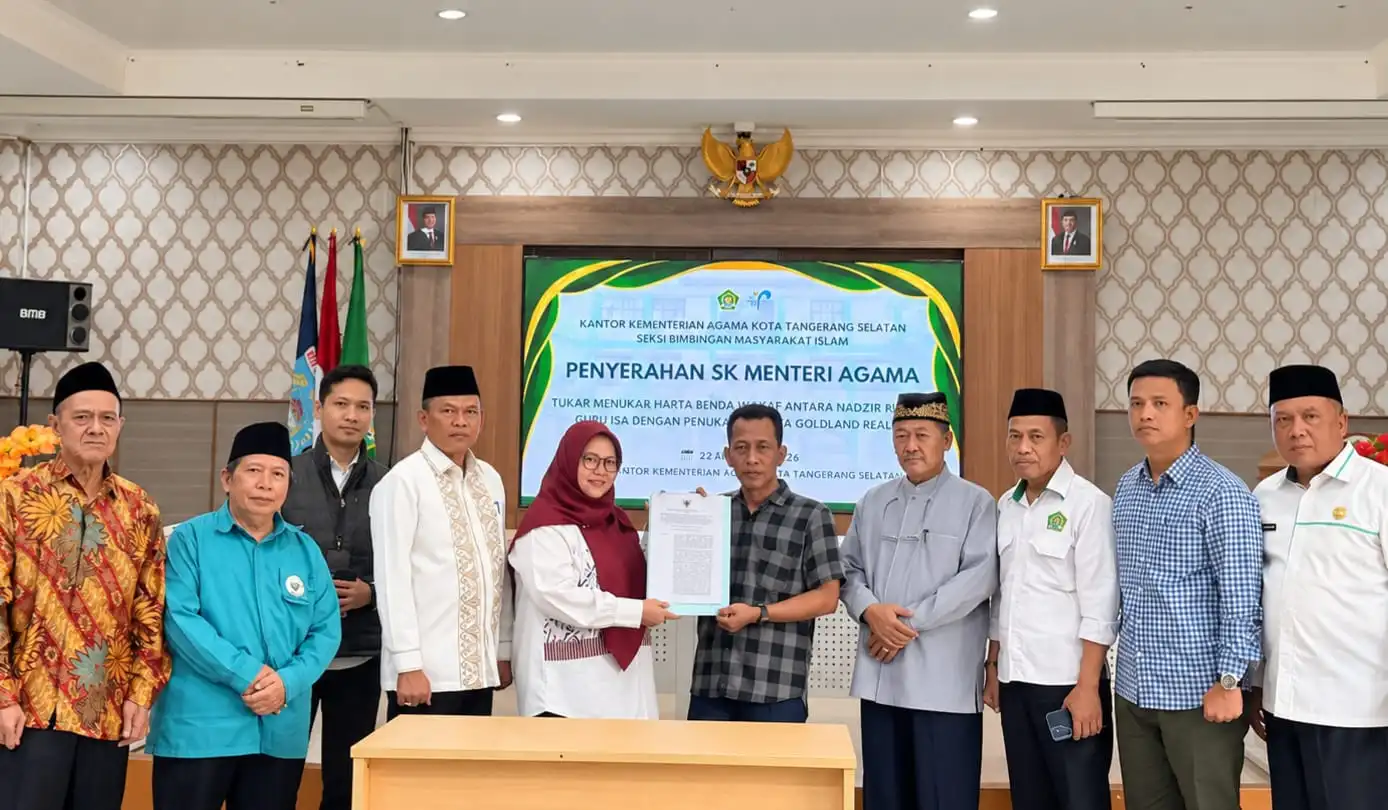 Kemenag Serahkan SK Ruislag Tanah Wakaf Makam Guru Isa Tangerang, Proses Dilanjutkan ke Kantah