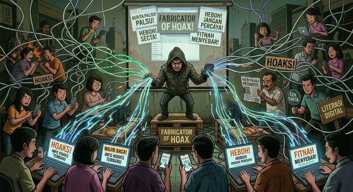 : Ilustrasi publik diminta waspada terhadap maraknya hoaks dan disinformasi. (AI Generated)