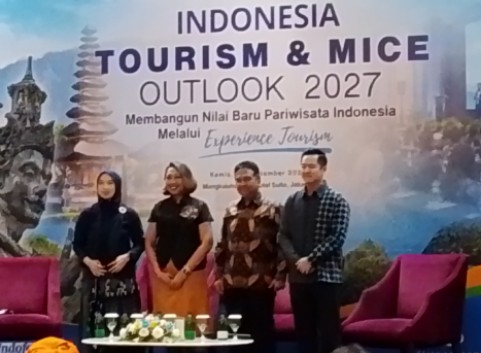 : Sesi diskusi Indonesia Tourism & MICE Outlook (ITMO) 2027 bertema “Membangun Nilai Baru Pariwisata Indonesia Melalui Pengalaman” di Jakarta, Kamis (24/9/2026)./Foto Wandi/InfoPublik