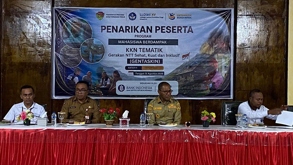 : Penarikan mahasiswa Kuliah Kerja Nyata (KKN) Tematik Generasi NTT Sehat, Kuat, dan Inklusif (Gentaskin) Batch 2 menandai berakhirnya masa penugasan sekitar dua bulan di desa-desa sasaran (Foto; Dok Kemdiktisaintek)