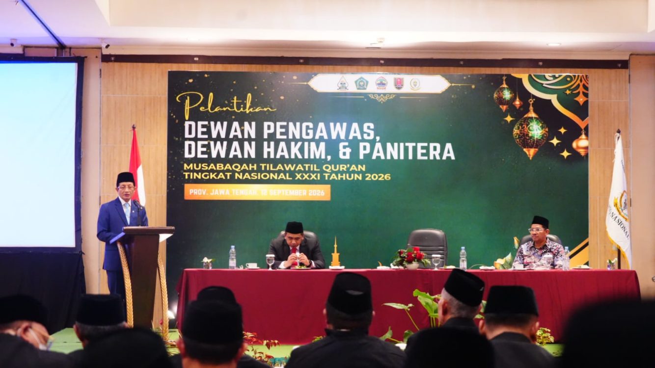 : Menteri Agama Nasaruddin Umar mendorong pembaruan sistem perhakiman MTQ melalui pembinaan berkelanjutan, kaderisasi, sertifikasi, dan standardisasi penilaian. Menag bahkan menggagas konferensi hakim MTQ internasional agar Indonesia dapat ikut membangun standar perhakiman yang disepakati antarnegara. (Foto: Humas Kemenag)