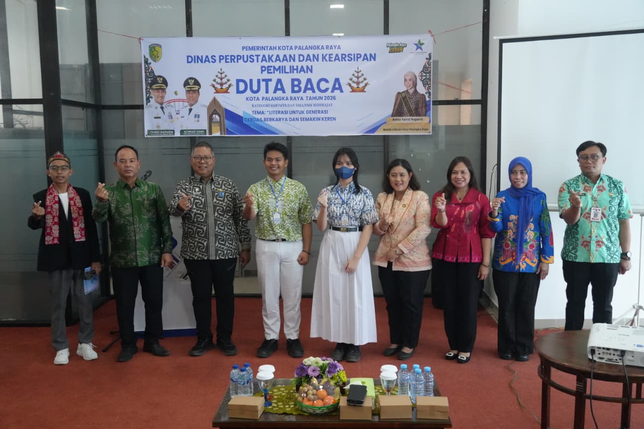 : Asisten Pemerintahan dan Kesejahteraan Rakyat Setda Kota Palangka Raya, Yohn Benhur Gohan Pangaribuan buka pelaksanaan Pemilihan Duta Baca Kota Palangka Raya 2026 yang yang digelar Dinas Perpustakaan dan Kearsipan (Dispursip) Kota Palangka Raya, Kamis (3/9/2026). - Foto: Mc.Palangka Raya