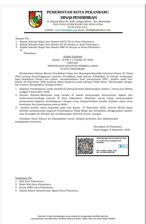: Surat edaran. - Mc.Pekanbaru