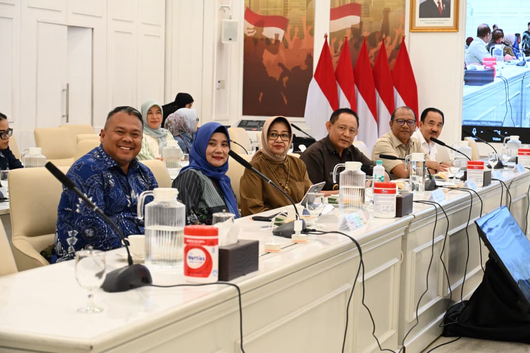 : Rapat rencana organisasi pendamping para menteri Seruni KMP di Auditorium Kementerian PPN/Bappenas, Jakarta, Jumat (25/9/2026) yang turut dihadiri Gubernur Gorontalo Gusnar Ismail bersama sejumlah pimpinan OPD. (foto:mcgorontaloprov/Zacki)