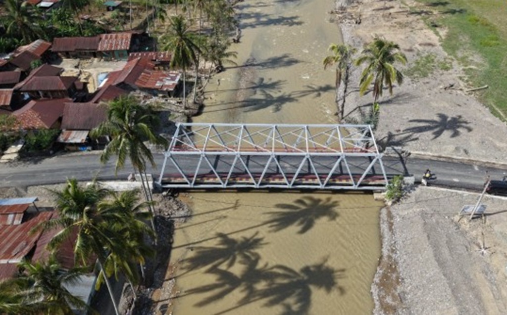: Kementerian Pekerjaan Umum (PU) menuntaskan penanganan permanen Jembatan Lumut di Kabupaten Aceh Tengah, Provinsi Aceh. Hingga 31 Agustus 2026. (Foto: Humas Kemen PU)