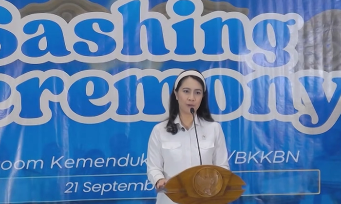 : Wakil Menteri Kependudukan dan Pembangunan Keluarga/BKKBN Ratu Ayu Isyana Bagoes Oka saat menghadiri Sashing Ceremony Duta Generasi Berencana (GenRe) Indonesia 2026 di Kantor Kemendukbangga/BKKBN, Jakarta, Senin (21/9/2026). (Kemendukbangga)