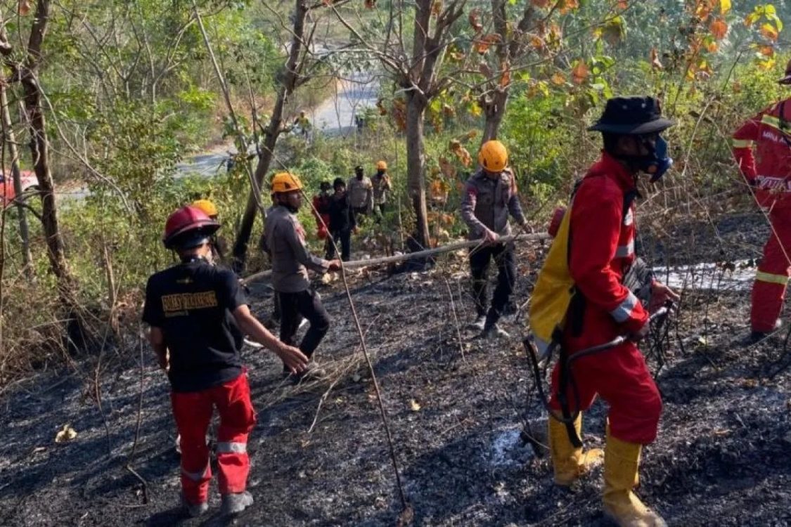 Perkuat Pemadaman Karhutla, Satbrimob Polda Sulteng Diterjunkan ke Lokasi