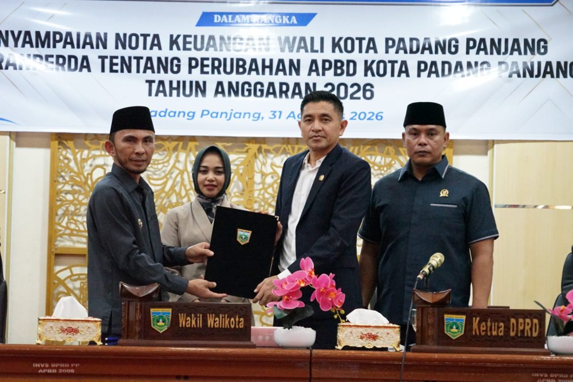 : Nota Keuangan Perubahan APBD 2026, Pemko Arahkan Pembangunan SDM, Ekonomi dan Infrastruktur. (foto; MC Padang Panjang)