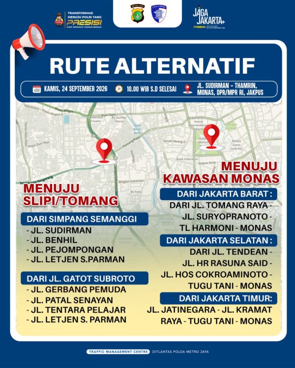 Polda Metro Jaya Siapkan Rekayasa Lalu Lintas Situasional, Warga Diimbau Rencanakan Perjalanan