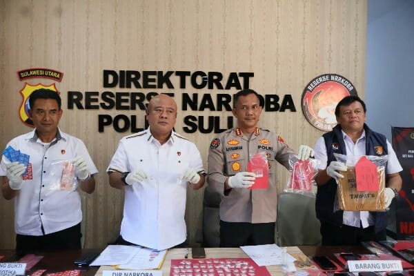 Polda Sulut Ungkap Tiga Kasus Narkoba dan Psikotropika di Bulan Agustus 2026, Empat Tersangka Diamankan