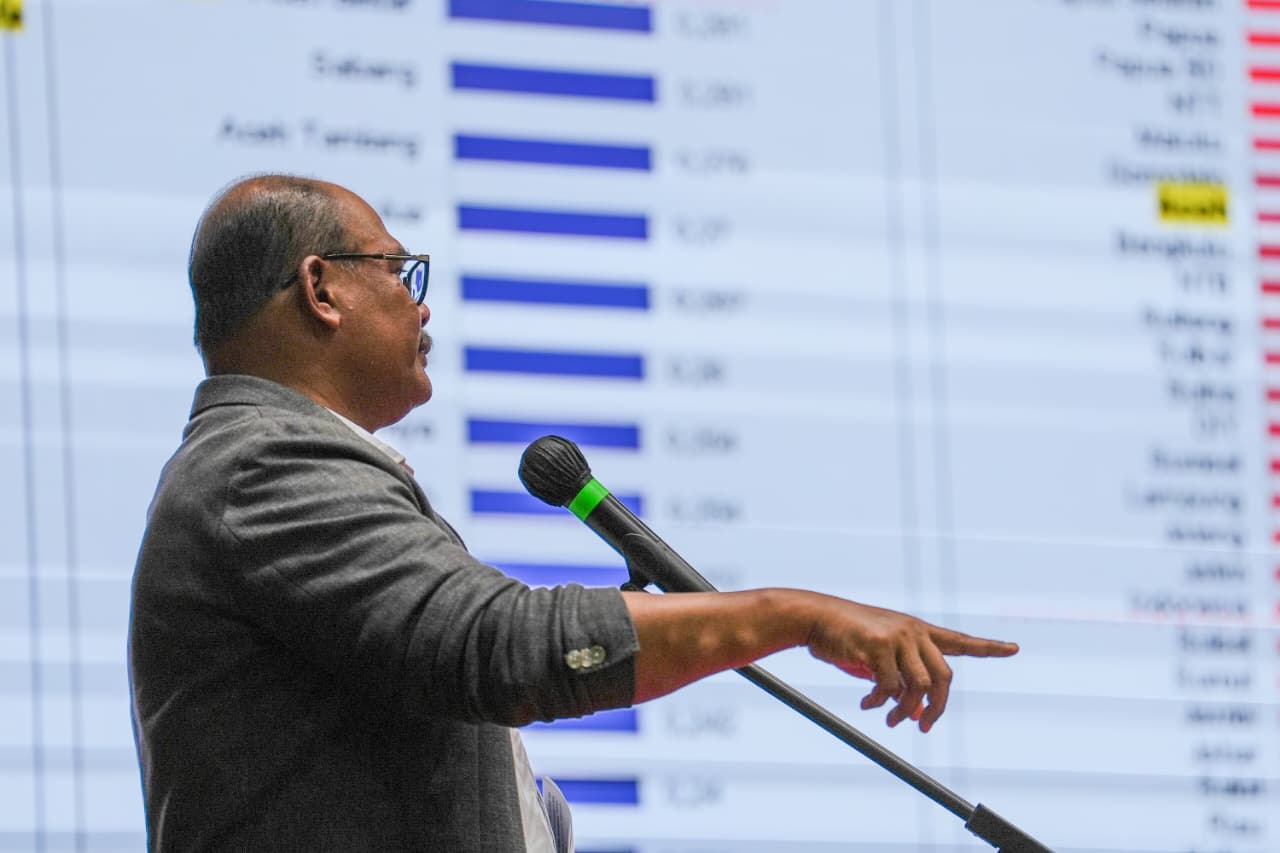 : Kepala Posko Wilayah Satgas PRR Aceh, Safrizal ZA menyampaikan keterangan terkait perkembangan realisasi penggunaan Transfer ke Daerah (TKD) Tambahan Tahun Anggaran 2026, di Banda Aceh, Selasa (8/9/2026).(Foto: Dok.Satgas PRR)