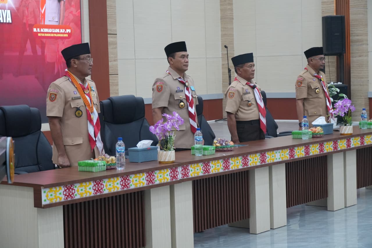 : Hadiri Rakercab Pramuka, Wakil Wali kota Palangka Raya, Achmad Zaini dalam Rapat Kerja Cabang (Rakercab) Pengurus Kwartir Cabang (Kwarcab) Gerakan Pramuka Kota Palangka Raya di Aula Dinas Pendidikan Kota Palangka Raya, Sabtu (26/9/2026).. - Foto: Mc.Palangka Raya