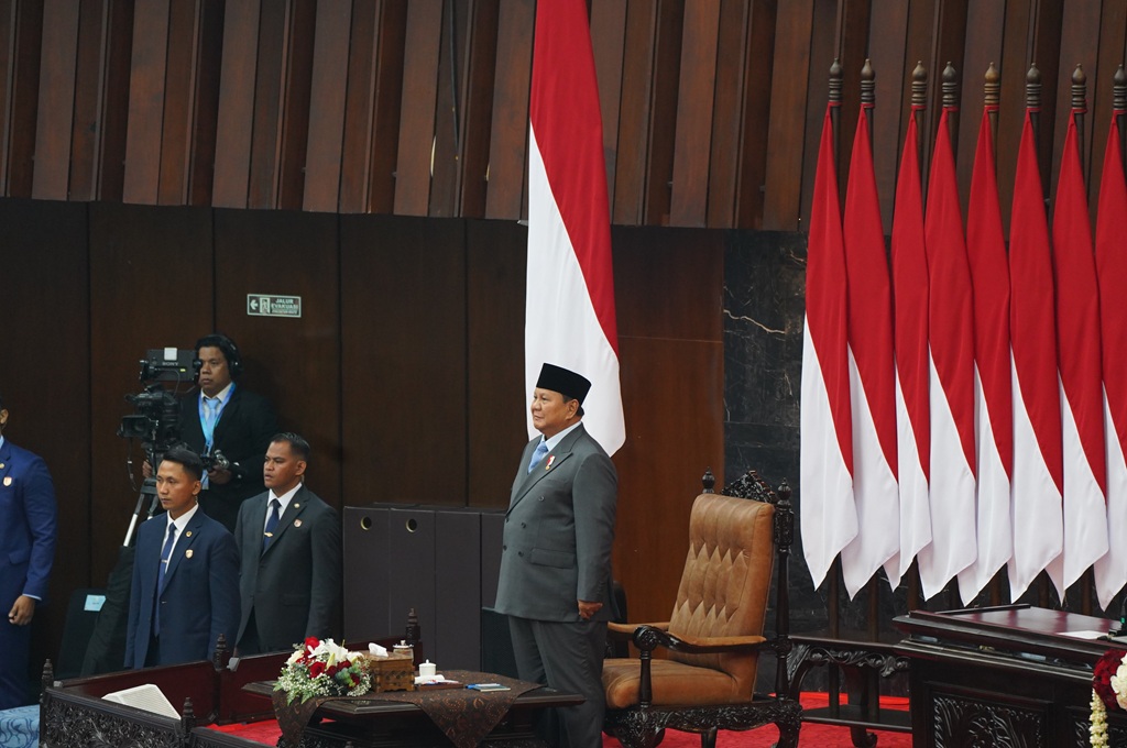 : Presiden RI Prabowo Subianto dalam Sidang Tahunan MPR RI dan Sidang Bersama DPR RI-DPD RI di gedung DPR-MPR RI Jakarta (foto: Amiri Yandi/InfoPublik.id/KPM Kemkomdigi)