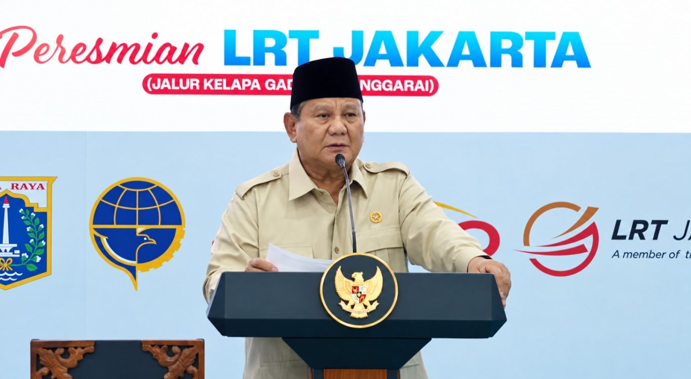 : Presiden Prabowo Subianto meresmikan LRT Jakarta rute Kelapa Gading–Manggarai di Jakarta, Rabu (16/9/2026). Tangkapan Layar BPMI Setpres