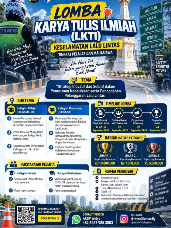 Sambut HUT ke-71 Lalu Lintas, Ditlantas Polda DIY Gelar Lomba Karya Tulis Keselamatan Lalu Lintas