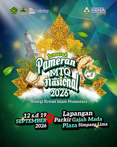 : MTQ Nasional XXXI di Jawa Tengah diproyeksikan menggerakkan perputaran ekonomi sekitar Rp1,2 triliun. Sebanyak 150 stan dalam Pameran MTQ menghadirkan produk UMKM dan kerajinan dari berbagai daerah, sekaligus menyediakan layanan KUR, edukasi sertifikasi halal, konsultasi zakat, hingga bursa kerja. (Foto: Istimewa)