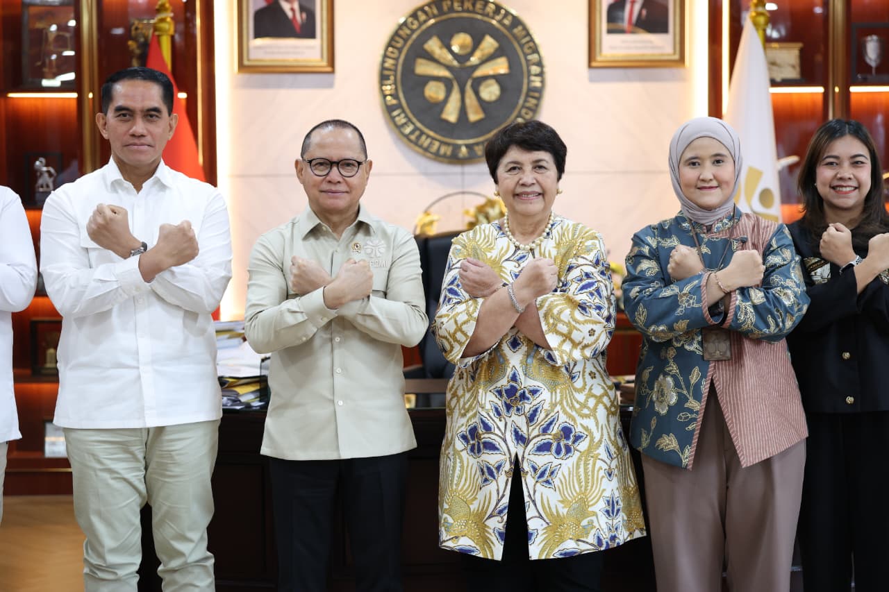 : Menteri Pelindungan Pekerja Migran Indonesia (P2MI), Mukhtarudin, dengan Duta Besar RI untuk Jepang, Nurmala Kartini Pandjaitan Sjahrir, di Kantor KP2MI, Jakarta, Senin (24/8/2026).