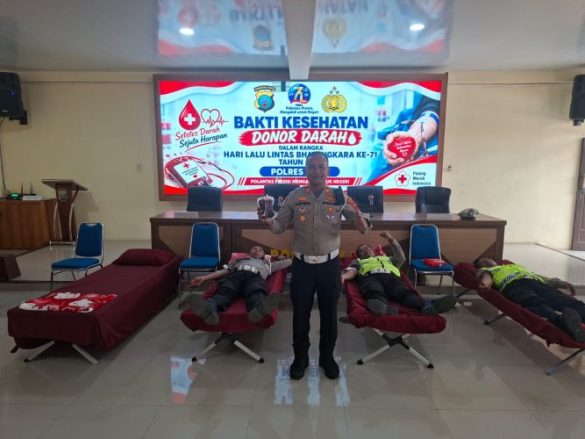 Semarak HUT ke-71 Lalu Lintas, Satlantas Polres Karo Gelar Donor Darah