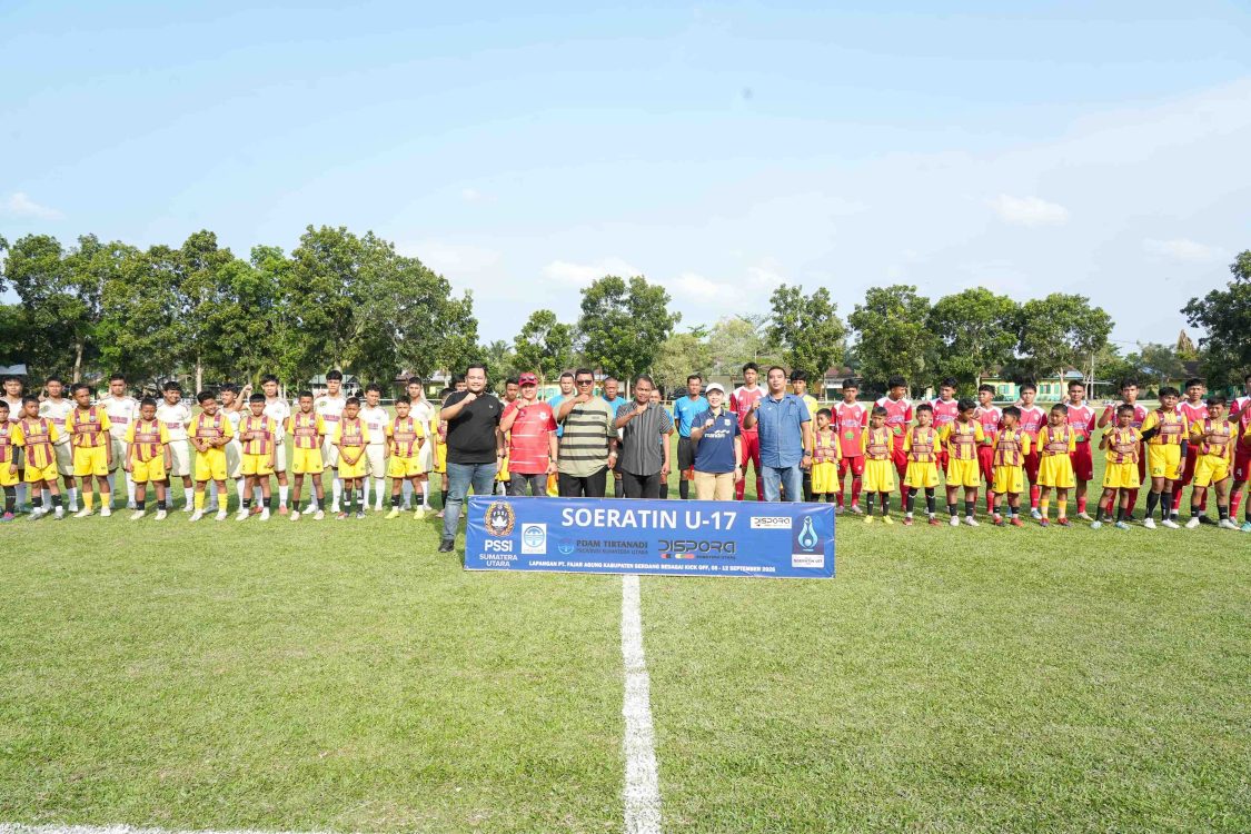 : Kompetisi sepak bola Piala Soeratin U-17 tingkat Provinsi Sumatera Utara (Sumut) resmi bergulir di Kabupaten Serdang Bedagai (Sergai), Sabtu (5/9/2026)/ MC Sergai.