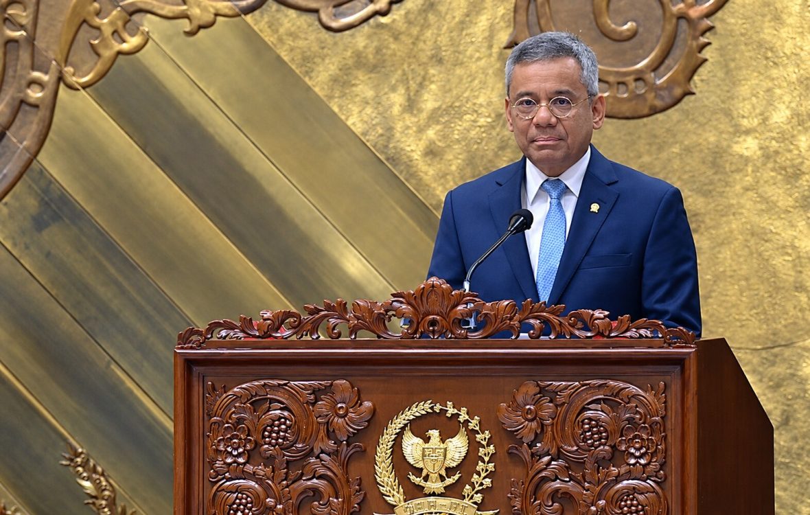 : Menkeu Suahasil Nazara saat pengesahan Rancangan Anggaran Pendapatan dan Belanja Negara (RAPBN) Tahun Anggaran 2027 menjadi Undang-Undang APBN 2027 dalam Rapat Paripurna DPR RI di Jakarta, Selasa (29/9/2026). (Tangkapan Layar Kanal Youtube TV Parlemen)