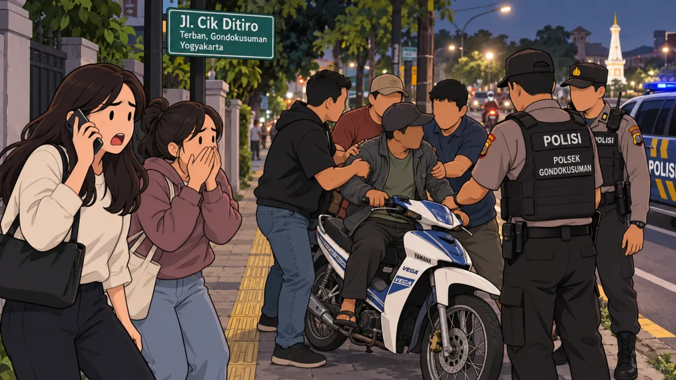 Perempuan Teriak Lihat Aksi Asusila di Jalan Cik Ditiro Yogyakarta, Pria 55 Tahun Ditahan Polisi