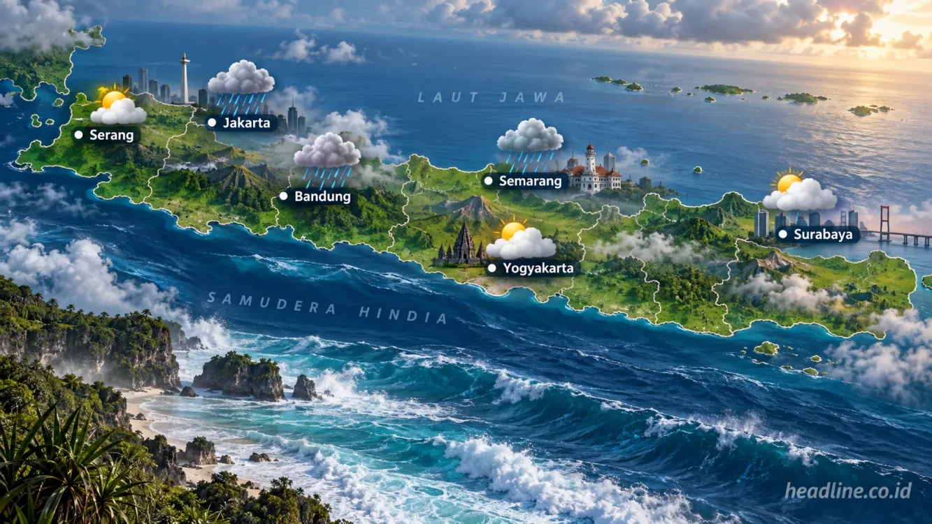 Cuaca di kota besar di Jawa 11 Oktober 2026 Hujan atau panas