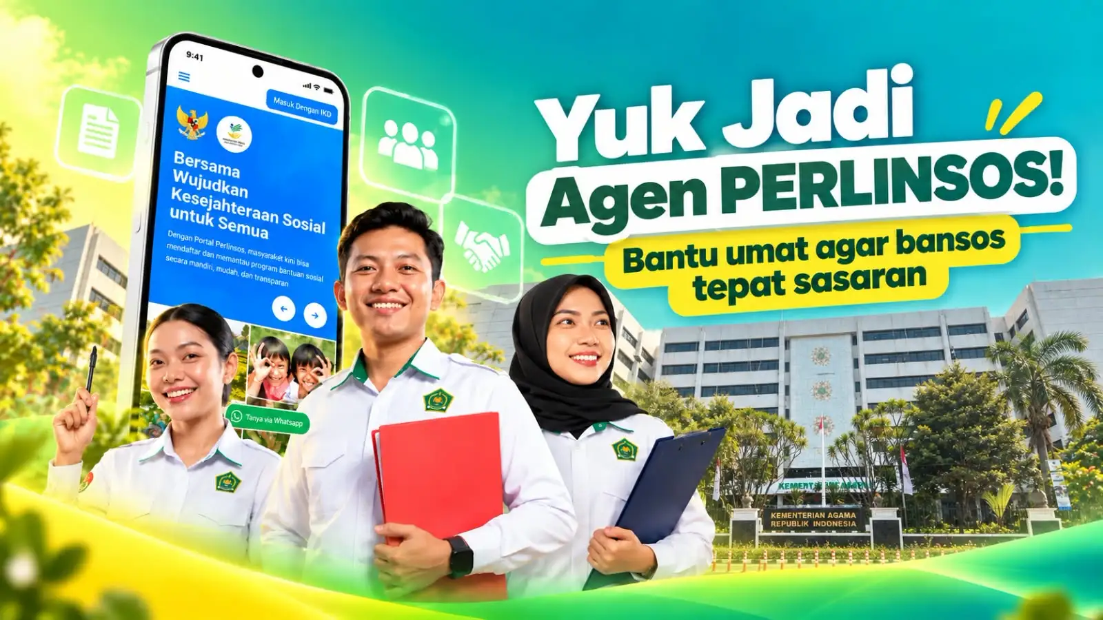 Ajak ASN Kemenag hingga Tokoh Agama Jadi Agen Perlinsos, Menag: Mari Bergerak Bantu Sesama!