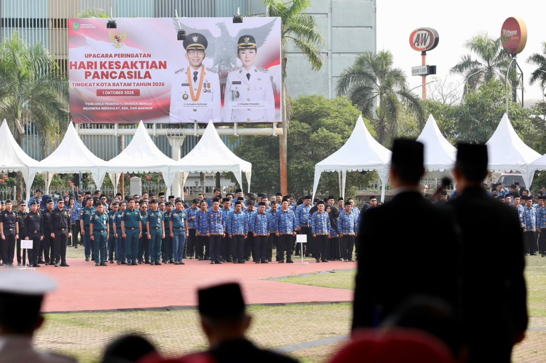 : Sejumlah pegawai mengikuti upacara Peringatan Hari Kesaktian Pancasila Tingkat Kota Batam Tahun 2026 di Dataran Engku Putri, Batamcentre, Kamis (1/10/2026). HUMAS DISKOMINFO BATAM / DHEO ANANDA PUTRA