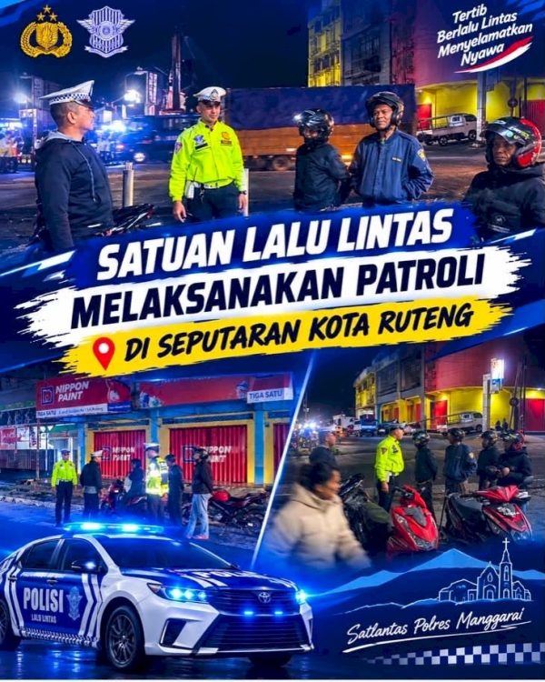Antisipasi Balap Liar, Satlantas Polres Manggarai Patroli Malam Pascagempa
