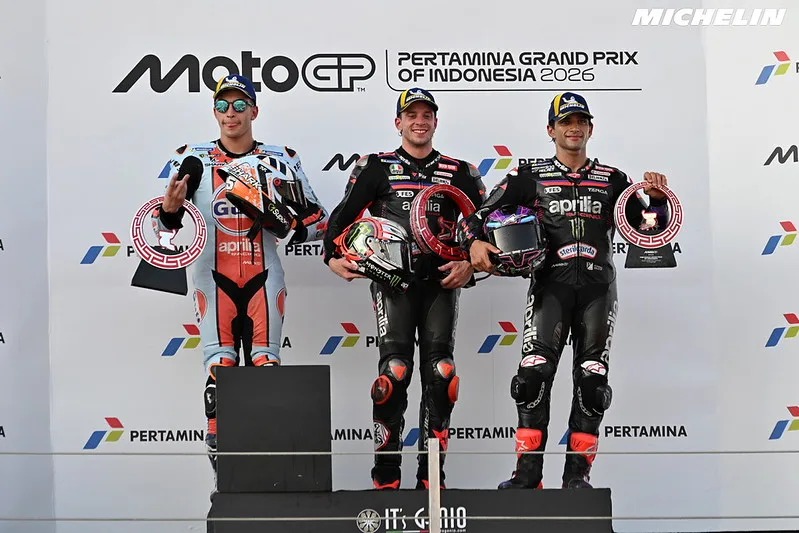 Aprilia Dominasi MotoGP Mandalika 2026, Marco Bezzeccchi Juaranya
