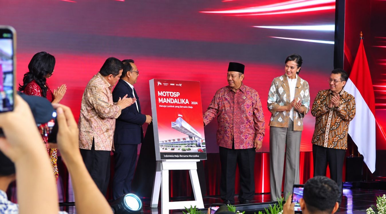 : Menteri PPN/Kepala Bappenas, Rachmat Pambudy bersama Menpora Erick Thohir dan Menpar Widiyanti Putri Wardhana dalam acara Peluncuran Buku Dampak MotoGP Mandalika 2025 dan Kick-Off Desain Besar Pengembangan Industri Olahraga di Jakarta, Rabu (30/9/2026). (Foto: Ismadi Amrin/InfoPublik)