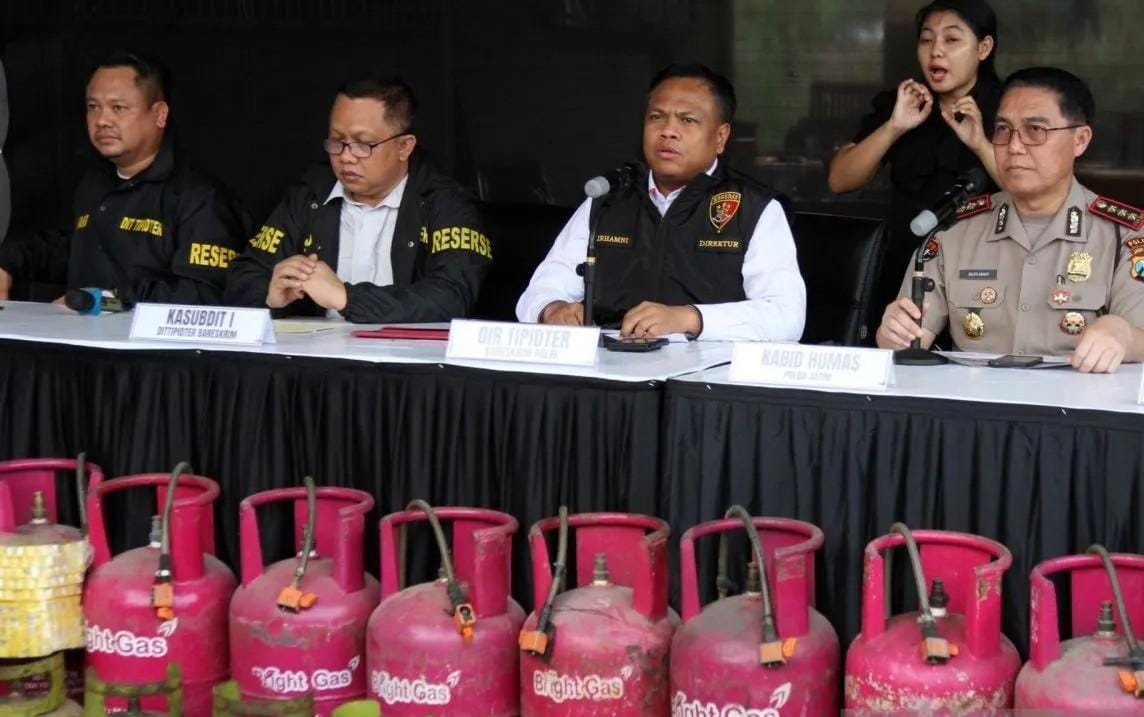 Bareskrim Polri Ungkap Penyalahgunaan LPG Subsidi di Sidoarjo, Kerugian Negara Capai Rp2,1 Miliar