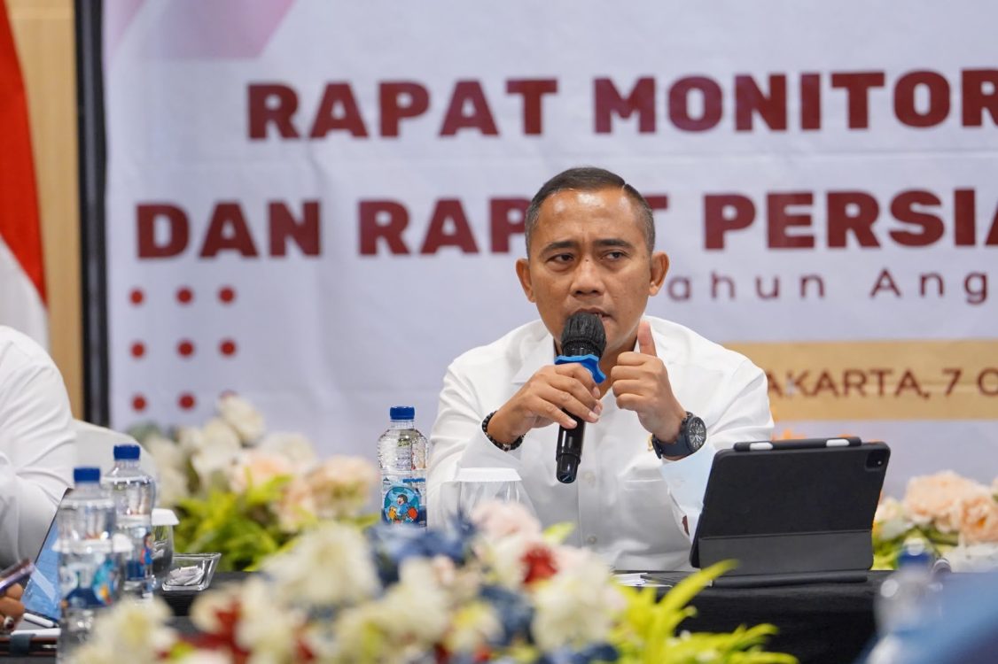: Kepala BNPT, Eddy Hartono, dalam kegiatan Monitoring dan Evaluasi Forum Koordinasi Pencegahan Terorisme (FKPT) Periode Triwulan Ketiga Tahun Anggaran 2026 yang dilaksanakan di Jakarta. (foto: Biro Perencanaan, Hukum, dan Hubungan Masyarakat BNPT)