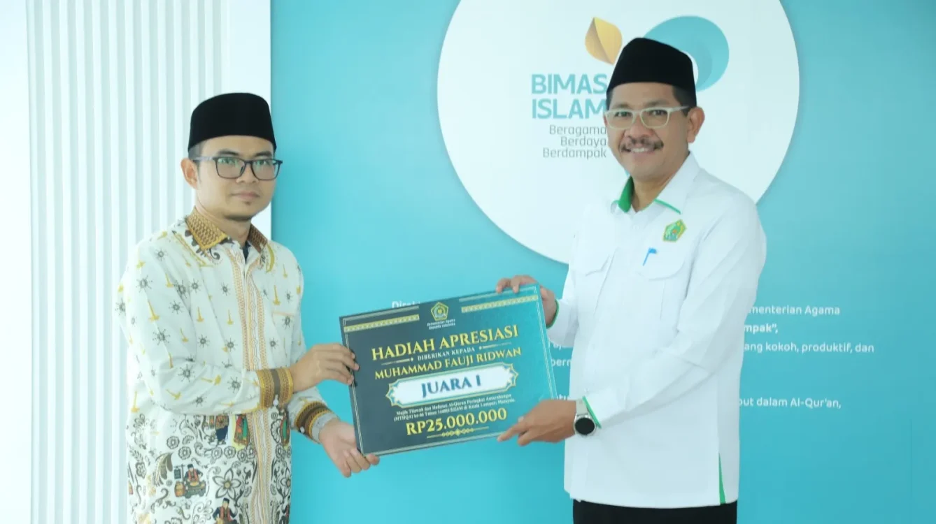 Bonus Rp25juta dari Kemenag untuk Fauji Ridwan, Juara MTQ Internasional