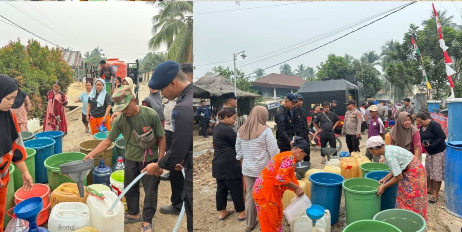Brimob Polda Jambi Salurkan Air Bersih untuk Masyarakat Desa Pulau Lintang Sarolangun