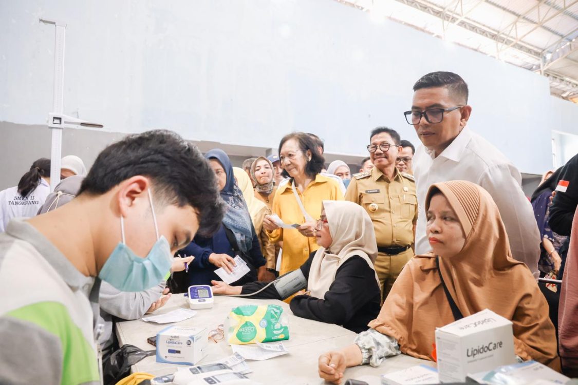 : Program Cek Kesehatan Gratis (CKG) di Gelanggang Olahraga (GOR) Pedurenan, Kecamatan Karang Tengah, Kota Tangerang, Senin (10/8/2026)/(Biro Adpimpro Banten)
